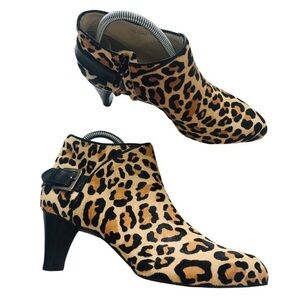 Cole Haan Jasmine leopard print leather‎ booties size 8.5